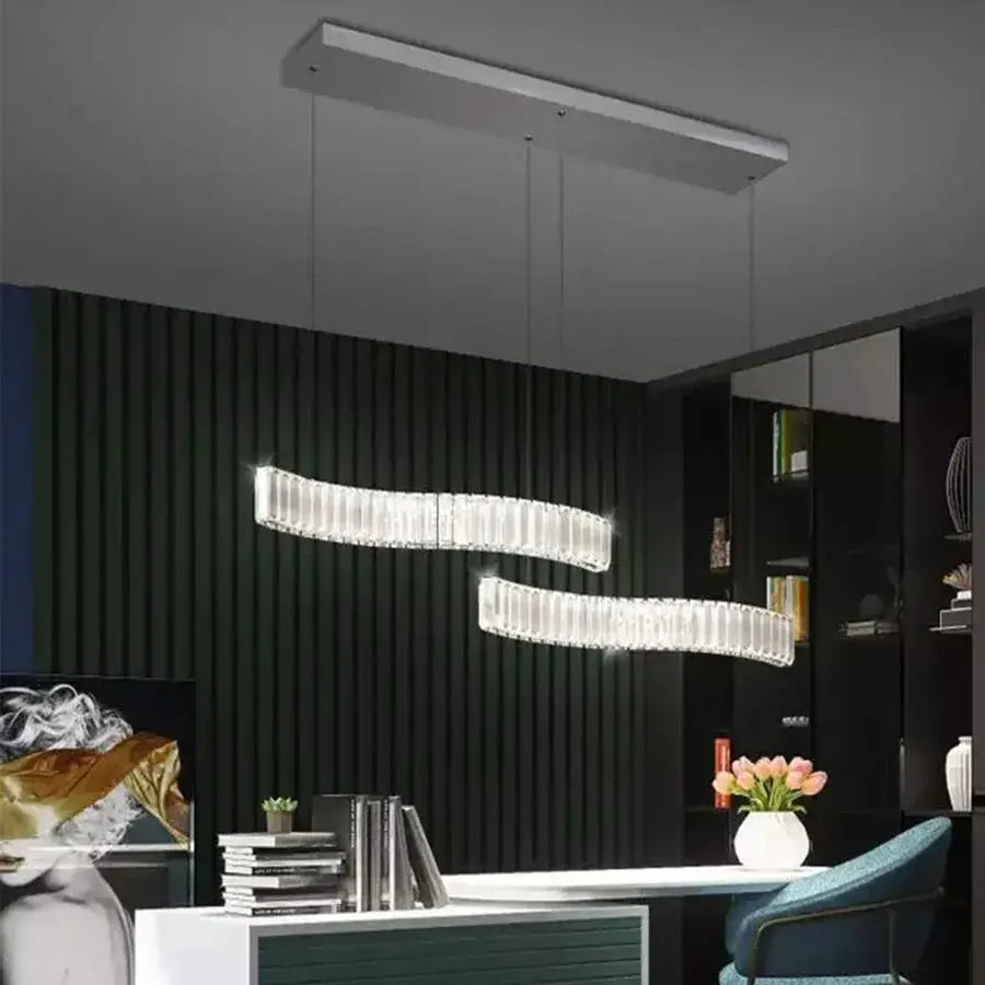Lust LED Crystal με τηλεχειριστήριο Merve 24W Shiny Chrome