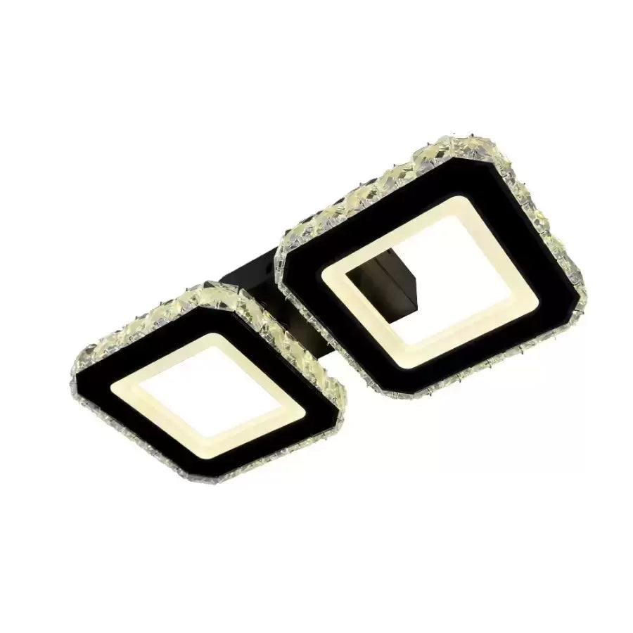 LED πολυέλαιος με τηλεχειριστήριο Quadris, 24W, 2 τετράγωνα, κρύο/ζεστό/ουδέτερο φως, ασταθές, μαύρο