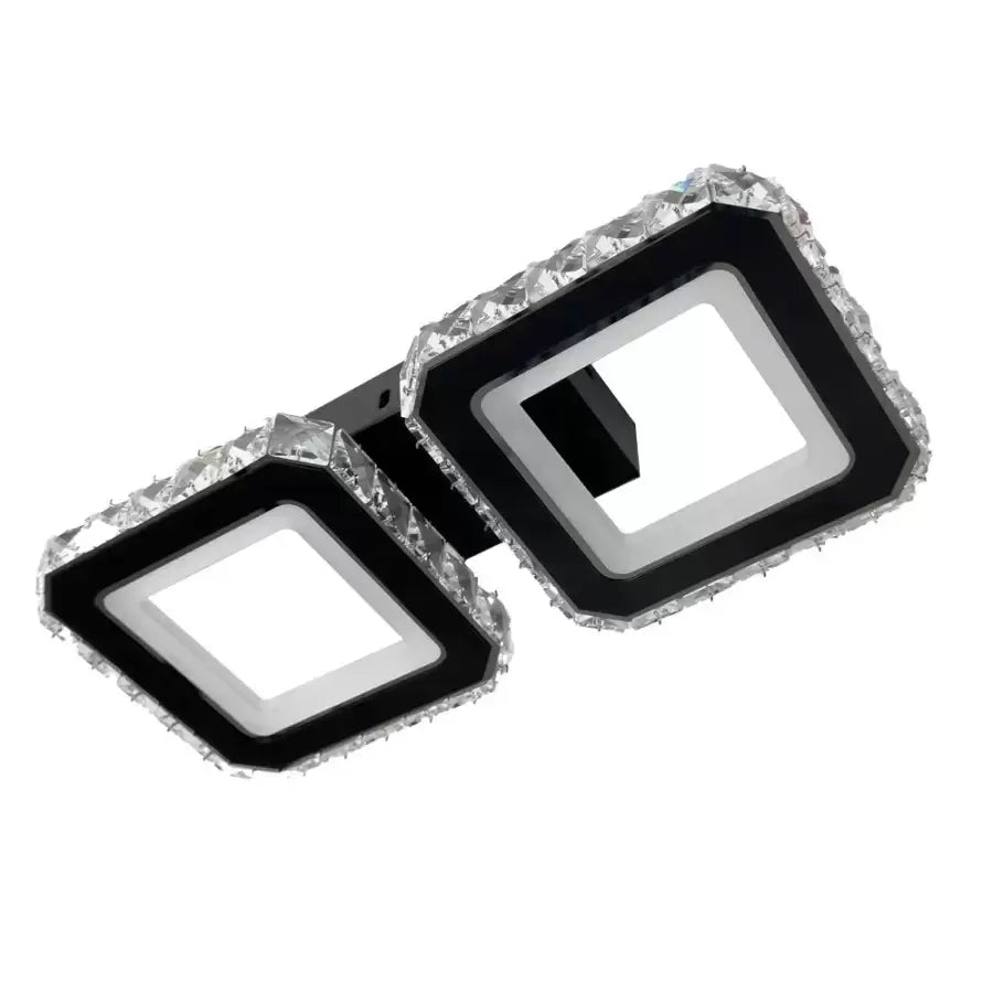 LED πολυέλαιος με τηλεχειριστήριο Quadris, 24W, 2 τετράγωνα, κρύο/ζεστό/ουδέτερο φως, ασταθές, μαύρο