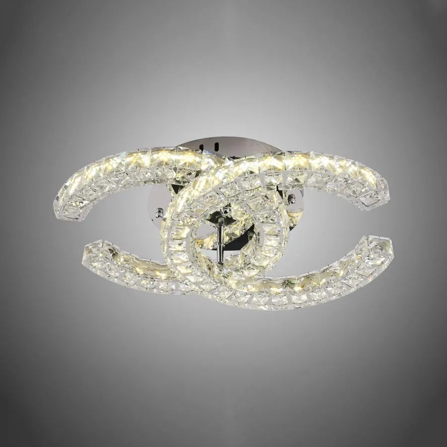 Lulus LED Crystal με τηλεχειριστήριο Shia 27W Dimable Silver