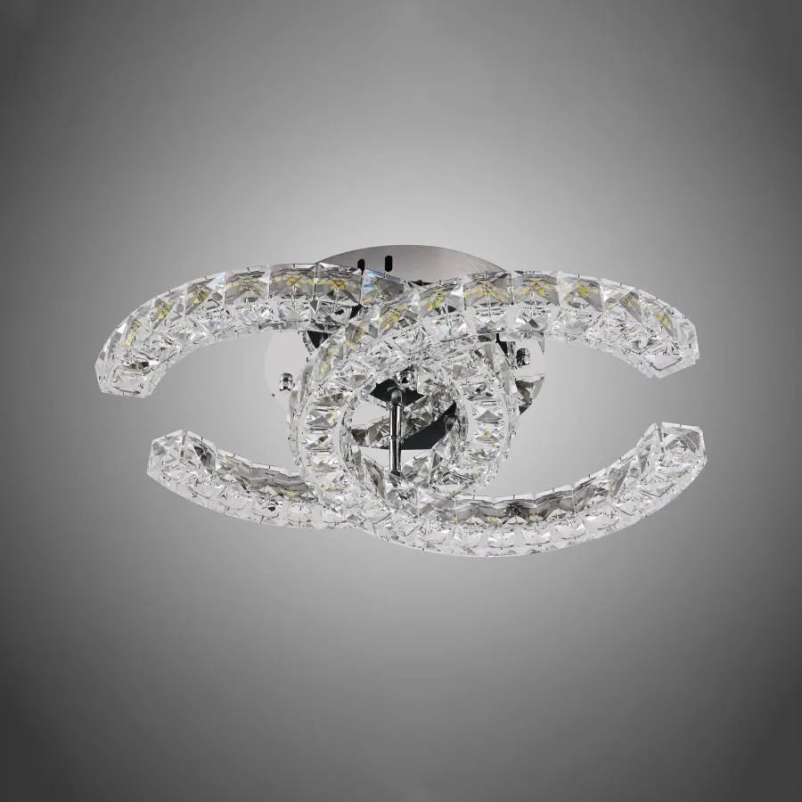 Lulus LED Crystal με τηλεχειριστήριο Shia 27W Dimable Silver