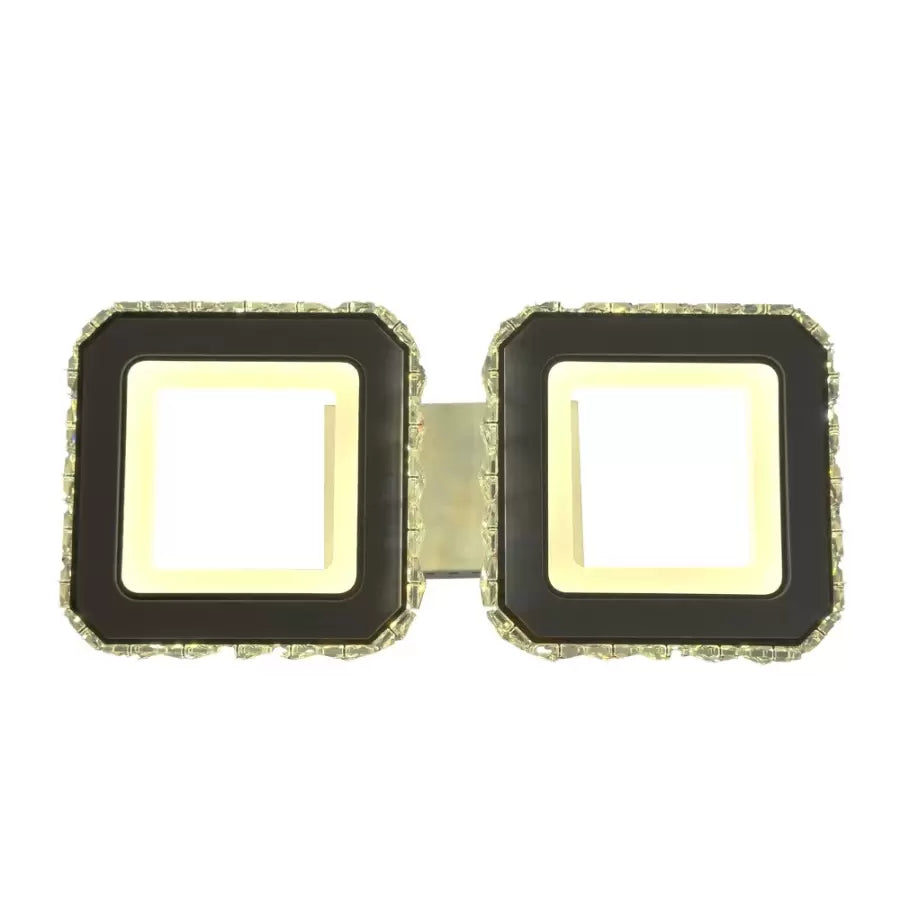 LED πολυέλαιος με τηλεχειριστήριο Quadris, 24W, 2 τετράγωνα, κρύο/ζεστό/ουδέτερο φως, ασταθές, λευκό
