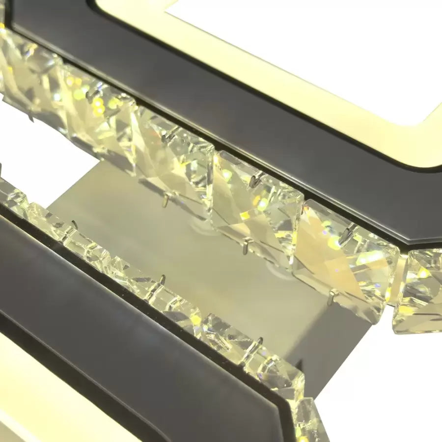 LED πολυέλαιος με τηλεχειριστήριο Quadris, 24W, 2 τετράγωνα, κρύο/ζεστό/ουδέτερο φως, ασταθές, λευκό