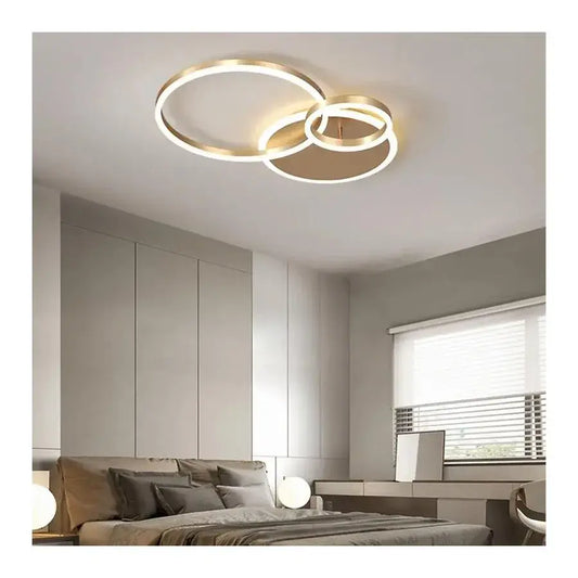Ο πολυέλαιος LED με τηλεχειριστήριο Myrene, 110W, χρυσό, ασταθές
