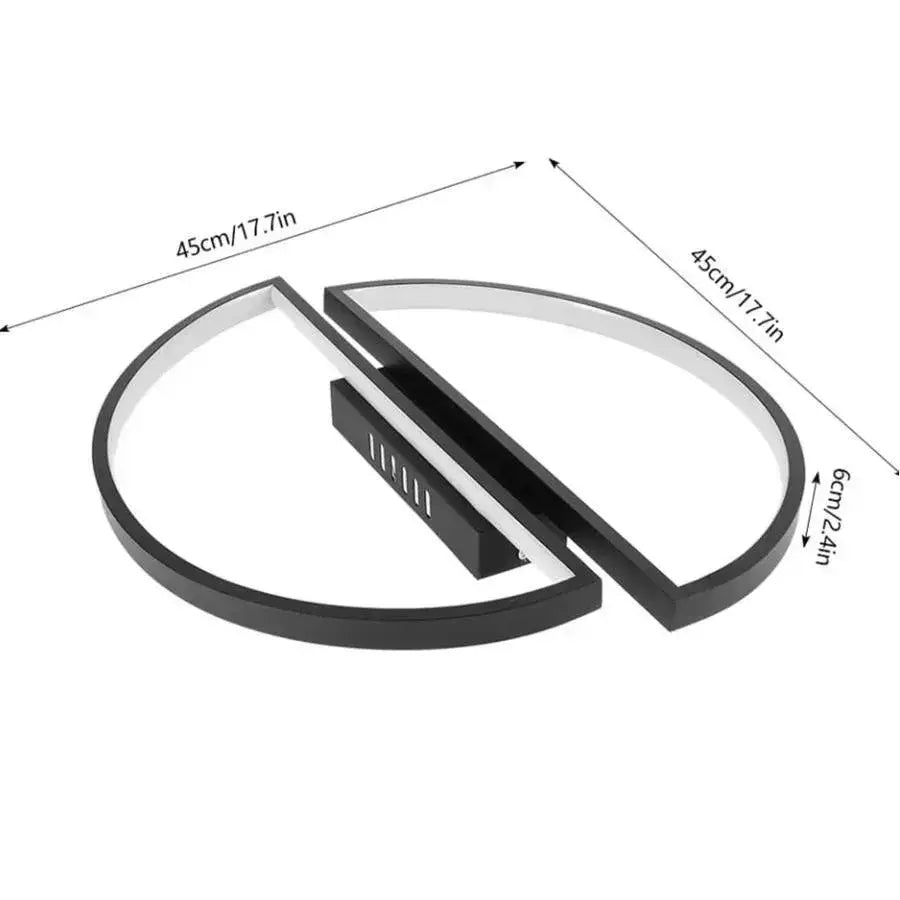 LED LED Vector Arcus, Semicircles, 35W, Metallic, Wasable, κρύο/ζεστό/ουδέτερο φως, μαύρο, ελάχιστο σχέδιο