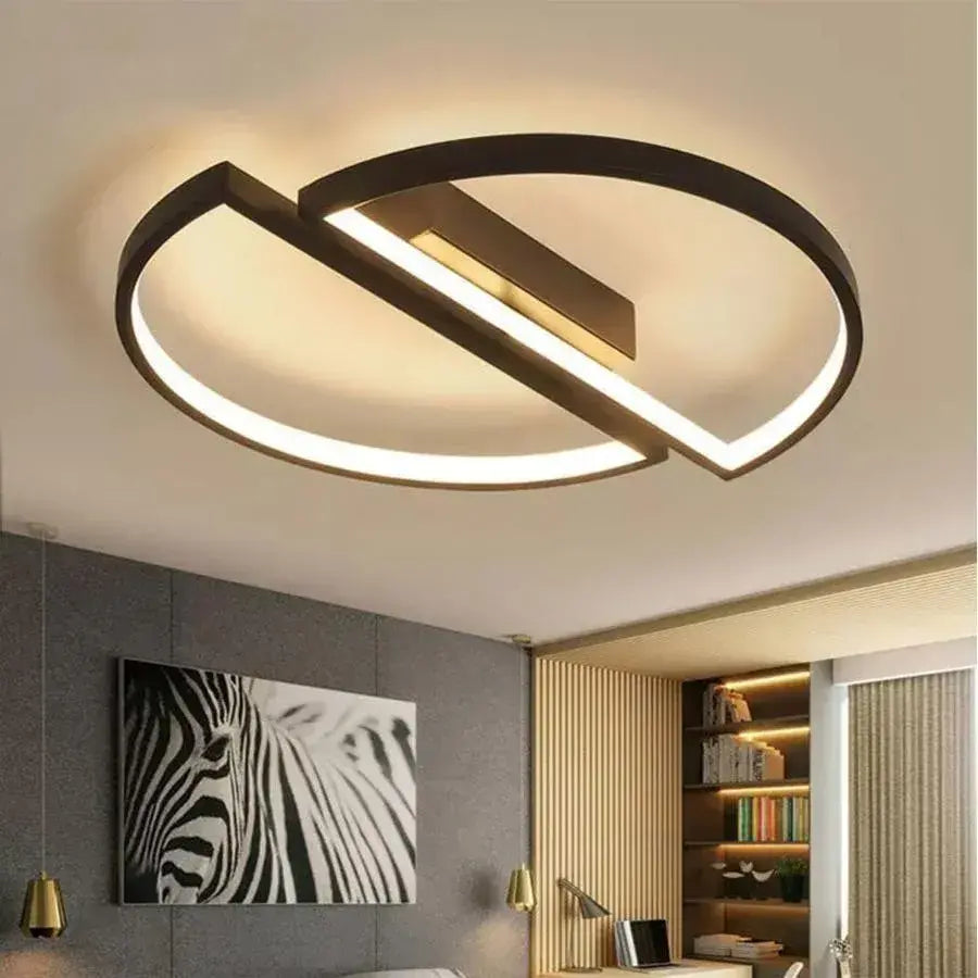 LED LED Vector Arcus, Semicircles, 35W, Metallic, Wasable, κρύο/ζεστό/ουδέτερο φως, μαύρο, ελάχιστο σχέδιο