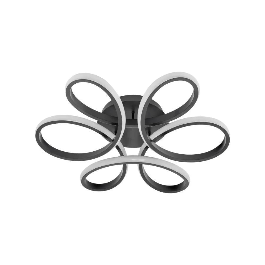 Πολυέλαιος LED με τηλεχειριστήριο ELON 120W, Κυματιστό, Κρύο/Ζεστό/Ουδέτερο φως, Ρυθμιζόμενο, Μαύρο