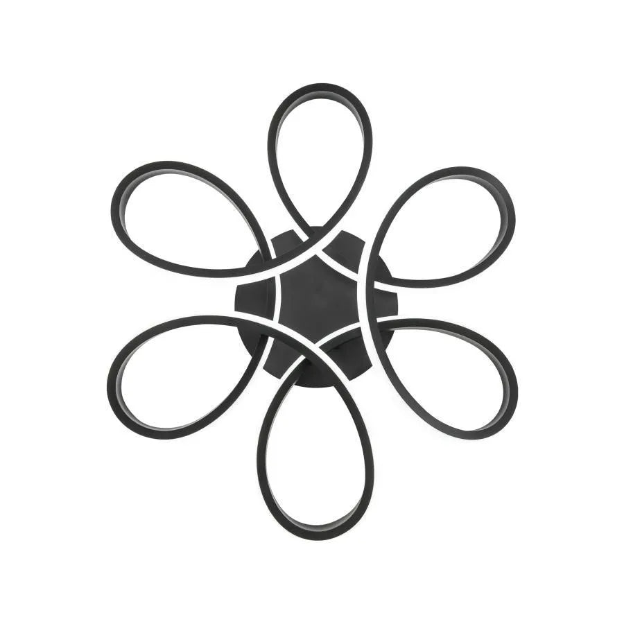 Πολυέλαιος LED με τηλεχειριστήριο ELON 120W, Κυματιστό, Κρύο/Ζεστό/Ουδέτερο φως, Ρυθμιζόμενο, Μαύρο