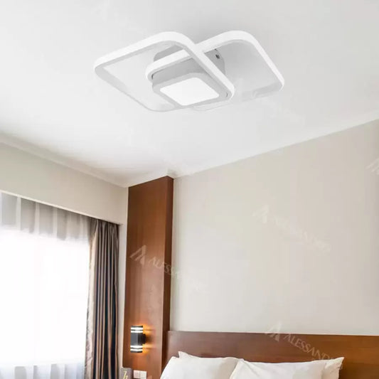 LED LED DuOform, 36W, Γεωμετρικός σχεδιασμός, στρογγυλεμένο τετράγωνο, λευκό, ζεστό/κρύο/ουδέτερο φως