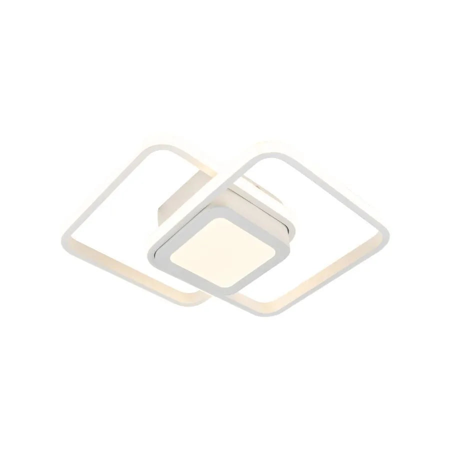 LED LED DuOform, 36W, Γεωμετρικός σχεδιασμός, στρογγυλεμένο τετράγωνο, λευκό, ζεστό/κρύο/ουδέτερο φως