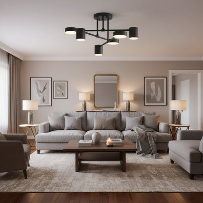 Πολυέλαιος LED GALIOS 72W, 6 Στοιχείων, Κρύο/Ζεστό/Ουδέτερο φως, Μαύρο