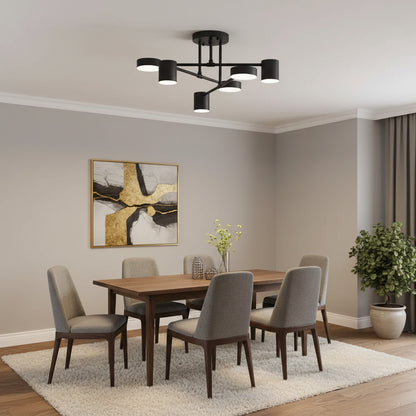 Πολυέλαιος LED GALIOS 72W, 6 Στοιχείων, Κρύο/Ζεστό/Ουδέτερο φως, Μαύρο