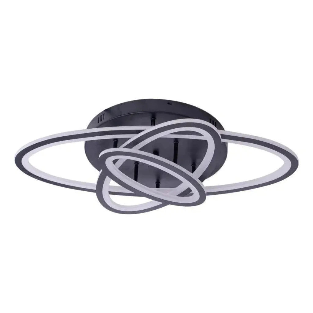 LED πολυέλαιος με τηλεχειριστήριο Gentian, 75W, 3 ελλείψεις, κρύο/ζεστό/ουδέτερο φως, ασταθές, μαύρο