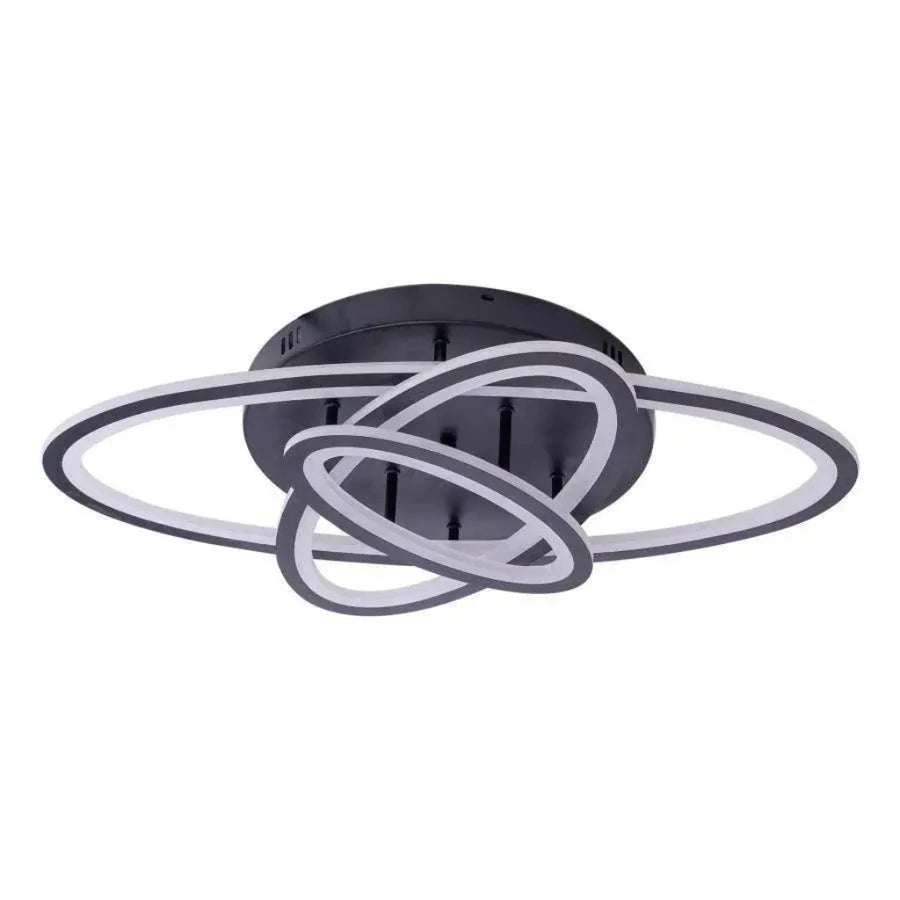 LED πολυέλαιος με τηλεχειριστήριο Gentian, 75W, 3 ελλείψεις, κρύο/ζεστό/ουδέτερο φως, ασταθές, μαύρο