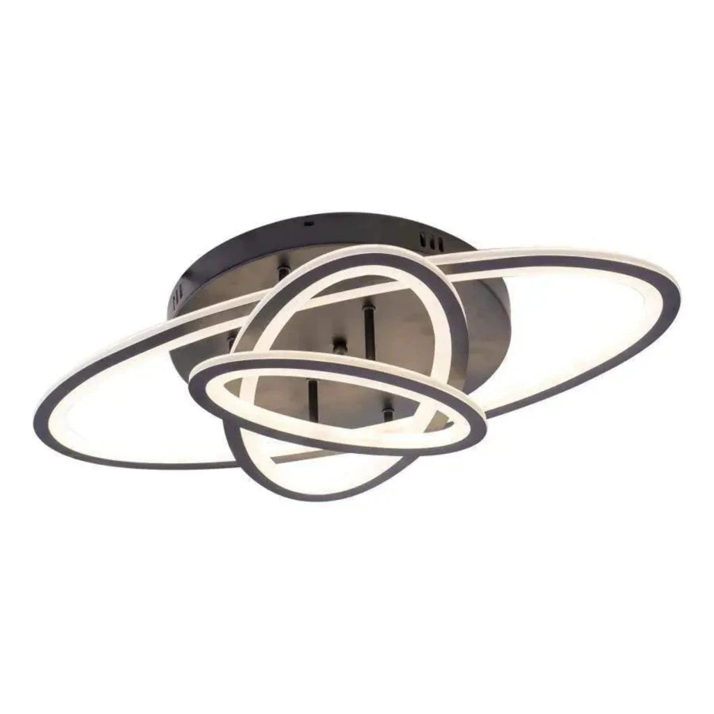 LED πολυέλαιος με τηλεχειριστήριο Gentian, 75W, 3 ελλείψεις, κρύο/ζεστό/ουδέτερο φως, ασταθές, μαύρο