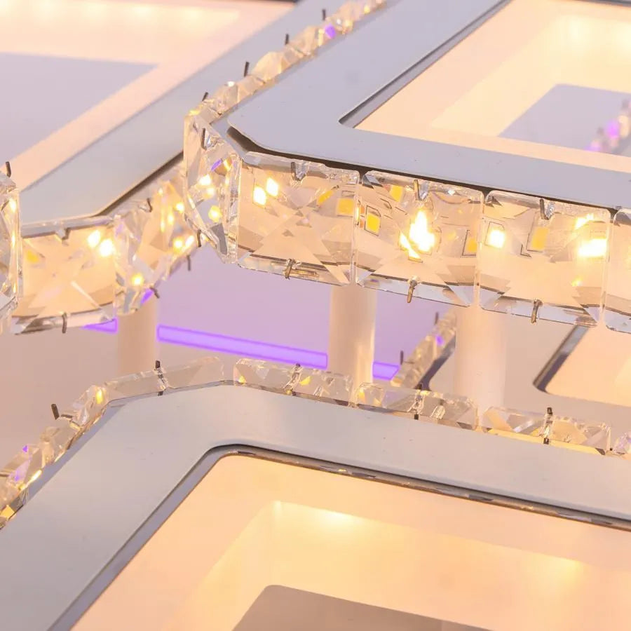 RGB LED Lust με τηλεχειριστήριο Quadris, 240W, 6 τετράγωνα, κρύο/ζεστό/ουδέτερο φως, Daisy, White