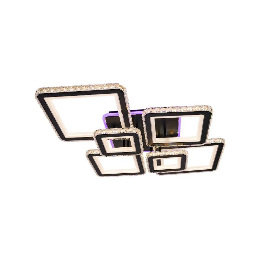 RGB LED Lust με τηλεχειριστήριο Quadris, 330W, 6 τετράγωνα, κρύο/ζεστό/ουδέτερο φως, ασταθές, μαύρο