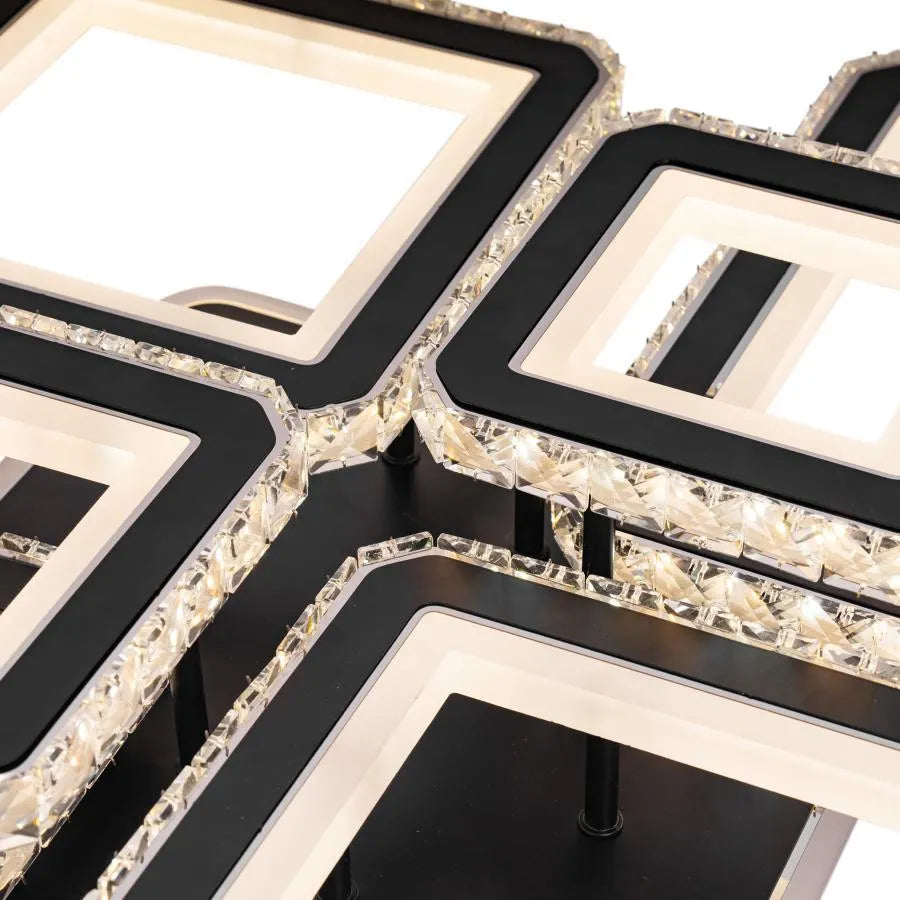 RGB LED Lust με τηλεχειριστήριο Quadris, 330W, 6 τετράγωνα, κρύο/ζεστό/ουδέτερο φως, ασταθές, μαύρο