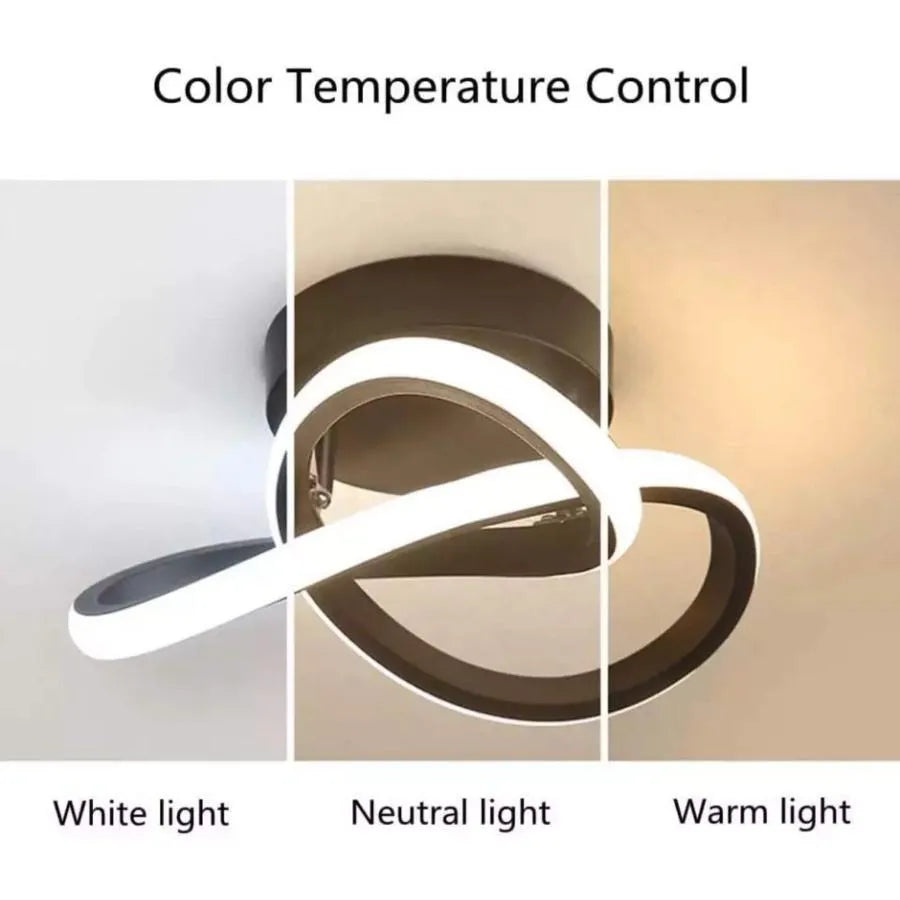 LED LED ροή κορυφής, 24W, κυματιστό, κρύο/ζεστό/ουδέτερο φως, μαύρο