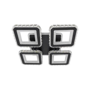 LED πολυέλαιος με τηλεχειριστήριο Leila, 79W, 4 τετράγωνα, κρύο/ζεστό/ουδέτερο φως, ασταθές, μαύρο