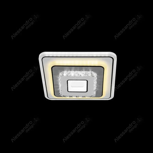 Κρυστάλλινος πολυέλαιος LED MITA 32W, Τετράγωνο, Κρύο/Ζεστό/Ουδέτερο φως, Λευκό