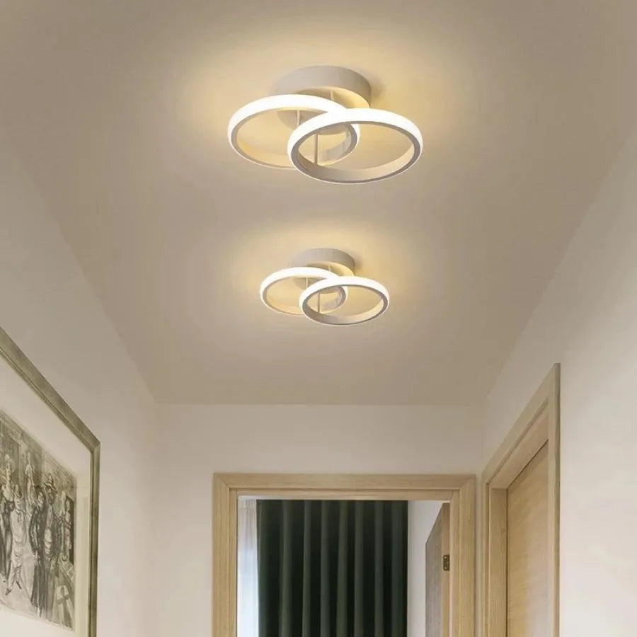 Η κορυφή LED Lulus κυκλοφορεί επικαλυπτόμενα κύκλους, 44W, 2 κύκλους, κρύο/ζεστό/ουδέτερο φως, λευκό