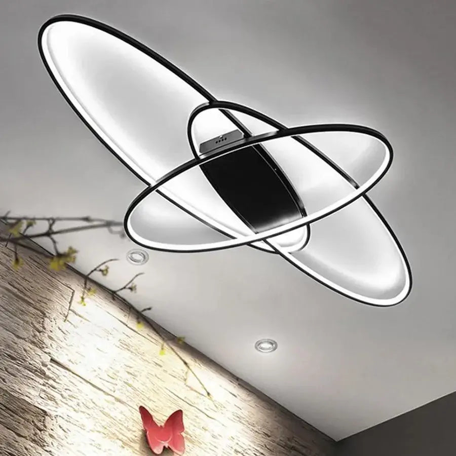 LED LED Orbit LED με τηλεχειριστήριο, 140W, κρύο/ζεστό/ουδέτερο φως, ασταθές, μαύρο