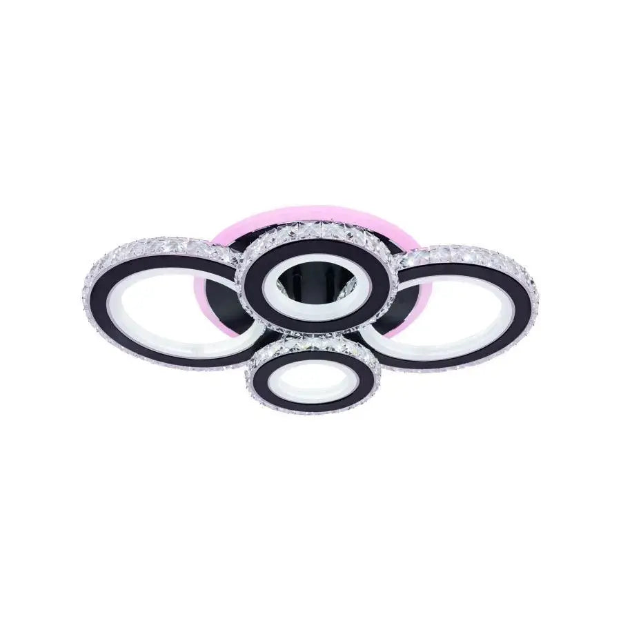LED LED Nova Rovon με κρυστάλλους, 4 πηγές φωτός, RGB, με τηλεχειριστήριο, 68W, Black & Stain