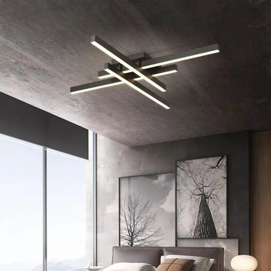 LED LED Masha με τηλεχειριστήριο 80W, ακρυλικό και μέταλλο, μαύρο