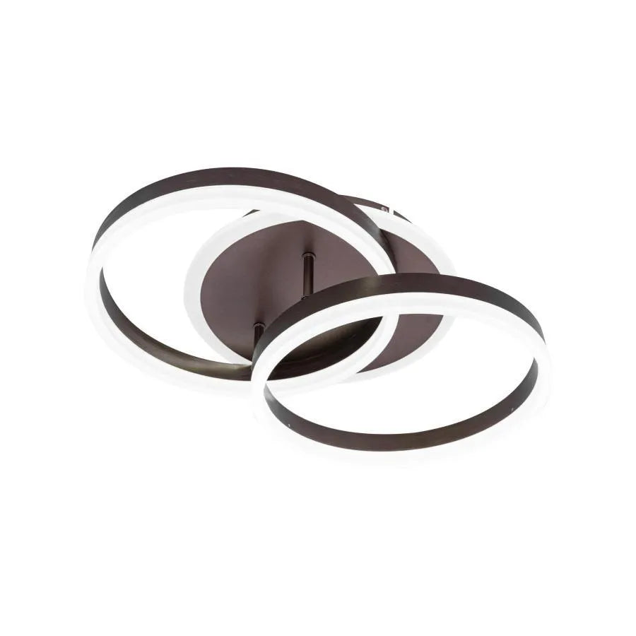 LED πολυέλαιος με τηλεχειριστήριο Lyra, 120W, 2 κύκλοι, μαργαρίτα, βουρτσισμένο buffe, κρύο/ζεστό/ουδέτερο φως