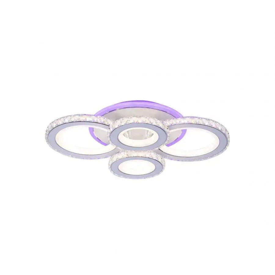Ο Lulus οδήγησε τη Nova Rondra με κρυστάλλους, 4 πηγές φωτός, RGB, με τηλεχειριστήριο, 68W, White & Anypanless