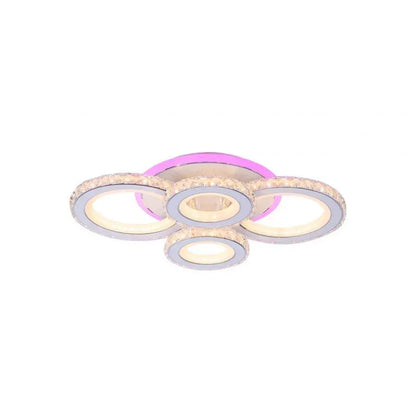 Ο Lulus οδήγησε τη Nova Rondra με κρυστάλλους, 4 πηγές φωτός, RGB, με τηλεχειριστήριο, 68W, White & Anypanless