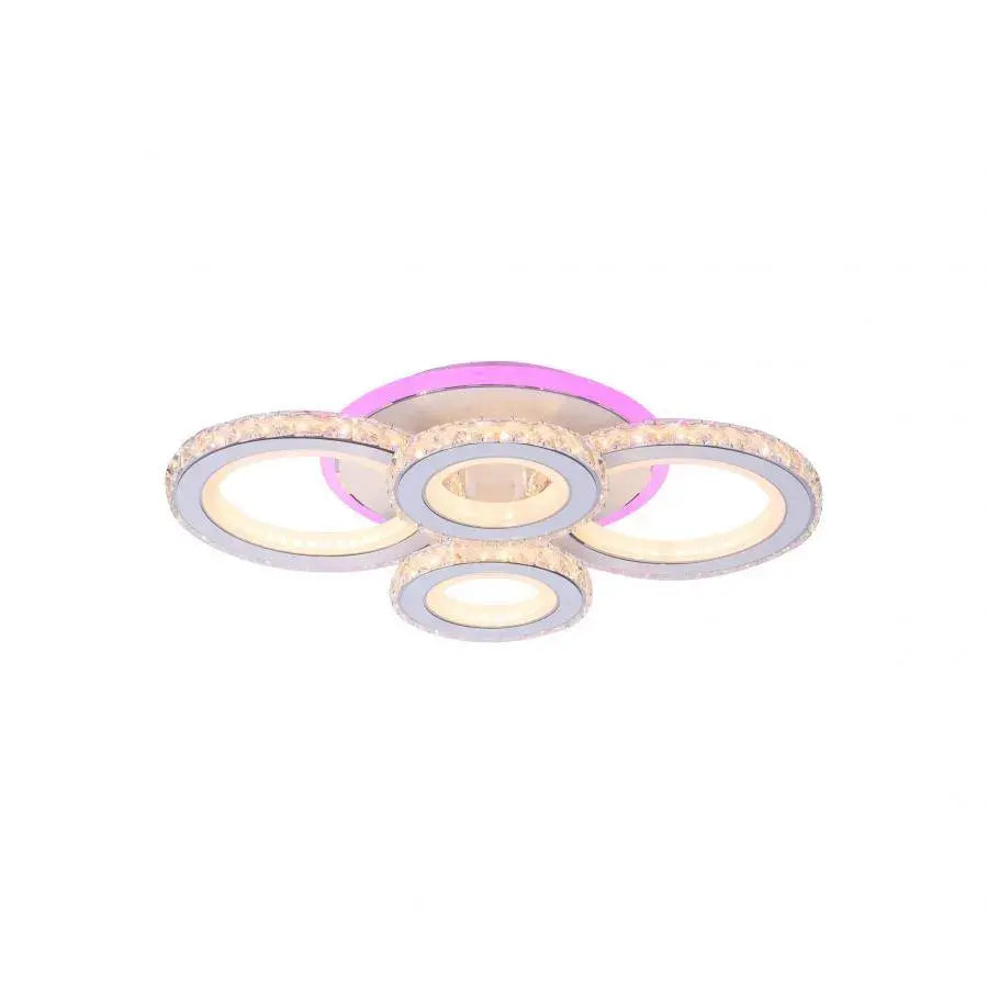 Ο Lulus οδήγησε τη Nova Rondra με κρυστάλλους, 4 πηγές φωτός, RGB, με τηλεχειριστήριο, 68W, White & Anypanless
