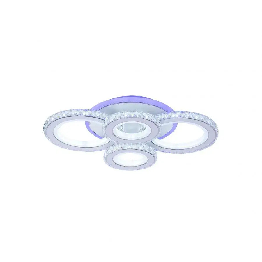 Ο Lulus οδήγησε τη Nova Rondra με κρυστάλλους, 4 πηγές φωτός, RGB, με τηλεχειριστήριο, 68W, White & Anypanless