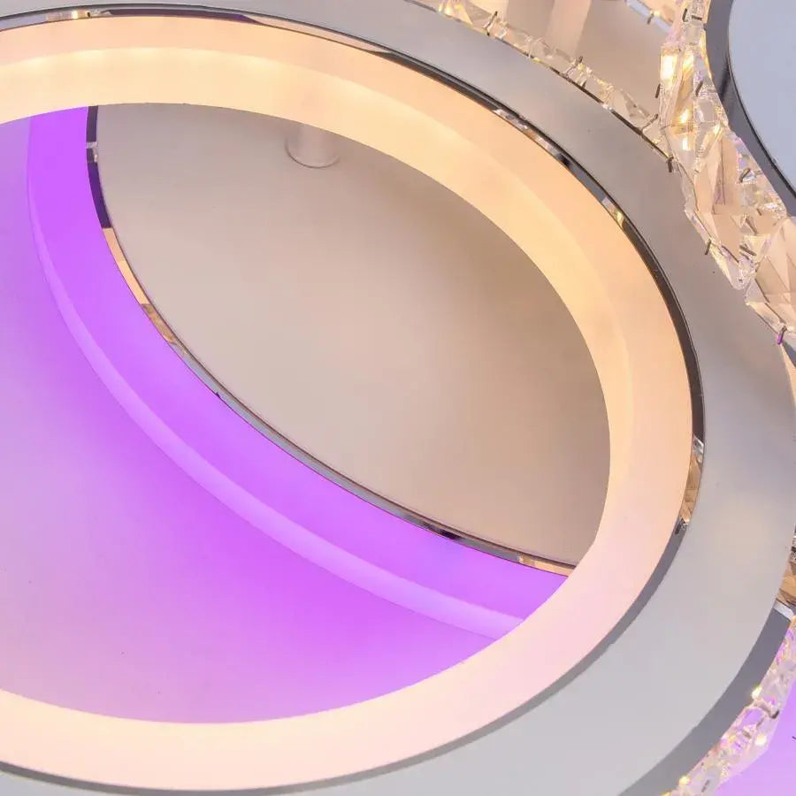 Ο Lulus οδήγησε τη Nova Rondra με κρυστάλλους, 4 πηγές φωτός, RGB, με τηλεχειριστήριο, 68W, White & Anypanless