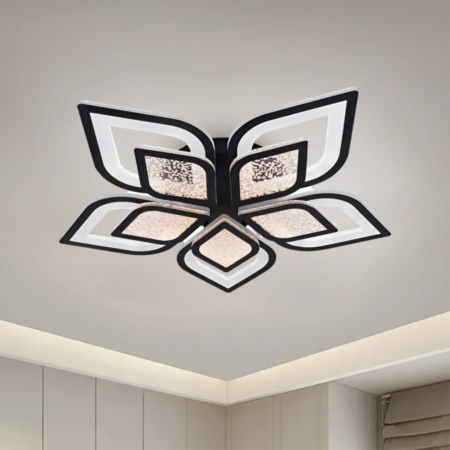 LED πολυέλαιος με τηλεχειριστήριο Dalia, 170W, 5 πέταλα, κρύο/ζεστό/ουδέτερο φως, ασταθές, μαύρο