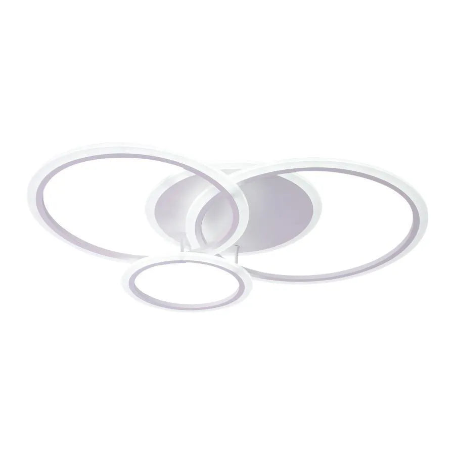 LED πολυέλαιος με τηλεχειριστήριο Lucy, 70W, 4 κύκλοι, κρύο/ζεστό/ουδέτερο φως, ασταθές, λευκό