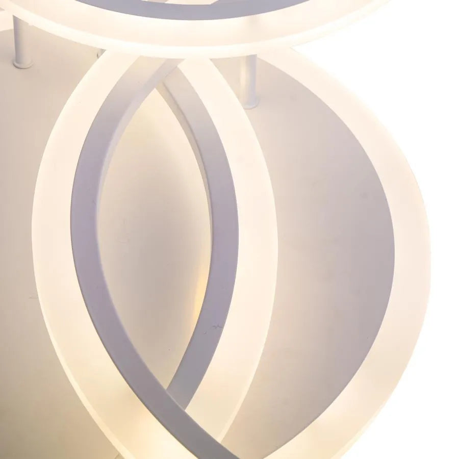 LED πολυέλαιος με τηλεχειριστήριο Lucy, 70W, 4 κύκλοι, κρύο/ζεστό/ουδέτερο φως, ασταθές, λευκό