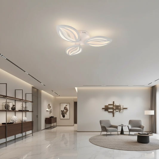 Πολυέλαιος LED με τηλεχειριστήριο ORCHID 40W, 3 Πέταλα, Κρύο/Ζεστό/Ουδέτερο φως, Ρυθμιζόμενο, Λευκό