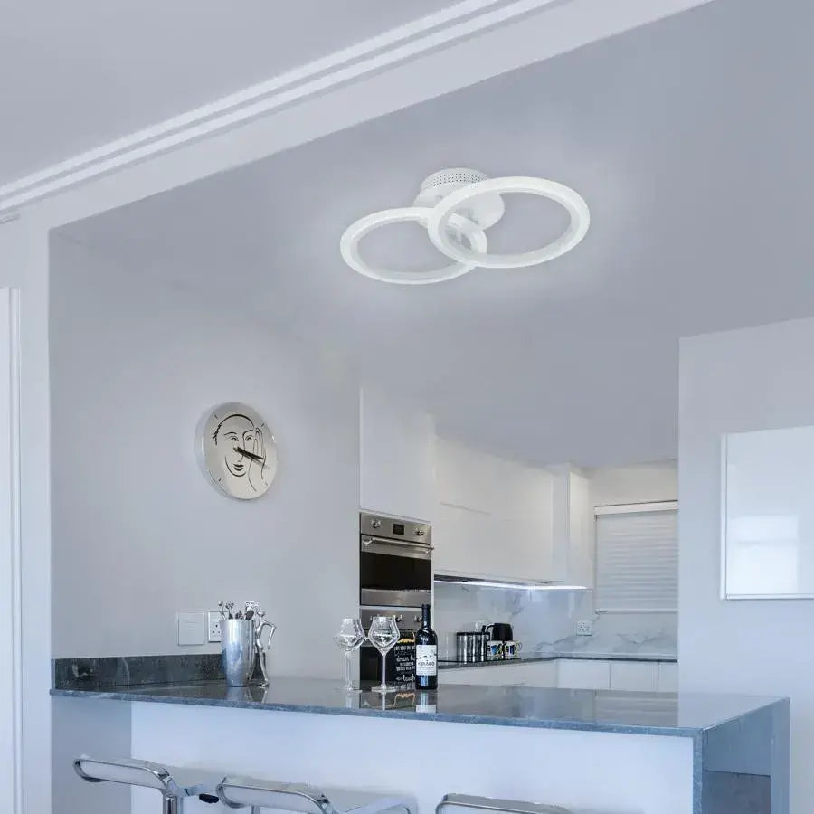 LED πολυέλαιος με τηλεχειριστήριο Betty, 28W, 2 κύκλοι, κρύο/ζεστό/ουδέτερο φως, ασταθές, λευκό