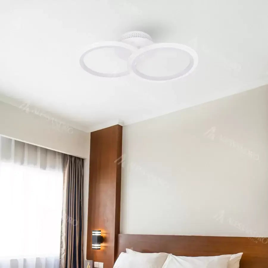 LED πολυέλαιος με τηλεχειριστήριο Betty, 28W, 2 κύκλοι, κρύο/ζεστό/ουδέτερο φως, ασταθές, λευκό