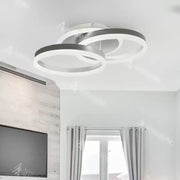LED πολυέλαιος με τηλεχειριστήριο Lyra, 120W, 2 κύκλοι, dimble, βουρτσισμένο ασήμι, κρύο/ζεστό/ουδέτερο φως