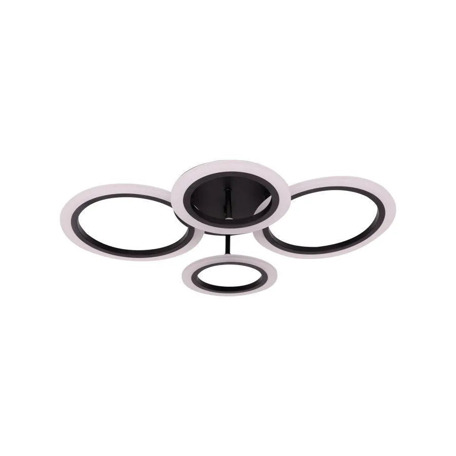 LED Lust με τηλεχειριστήριο Nathaniel 4 κύκλοι 44W κρύο/ζεστό/ουδέτερο μαύρο