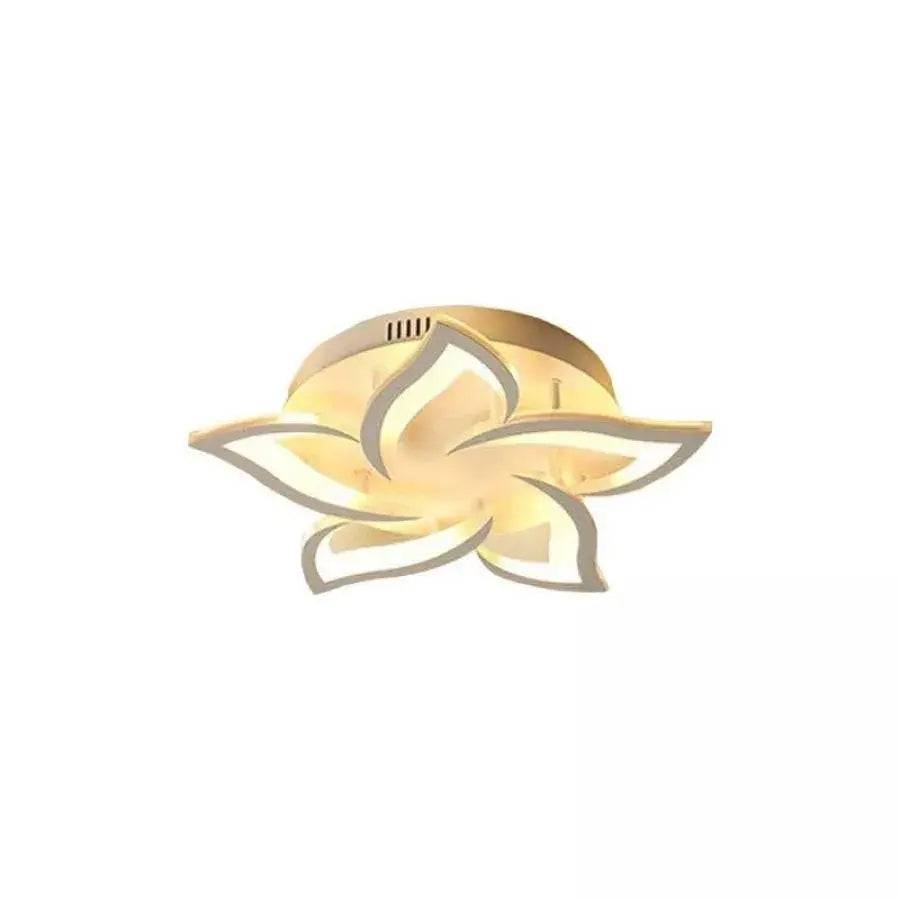 LED πολυέλαιος με τηλεχειριστήριο Lotus, 55W, 5 πέταλα, κρύο/ζεστό/ουδέτερο φως, ασταθές, λευκό