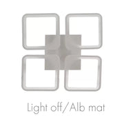 LED πολυέλαιος με τηλεχειριστήριο, Ζωή, 4 τετράγωνα, 52W, κρύο/ζεστό/ουδέτερο φως, ασταθές, λευκό