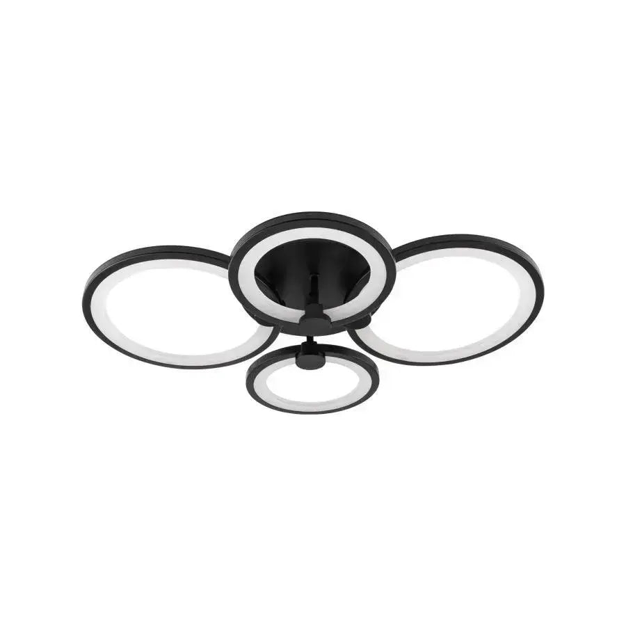 LED πολυέλαιος με τηλεχειριστήριο Doris, 88W, μαύρο, 4 κύκλοι, ακρυλικό, ασταθές