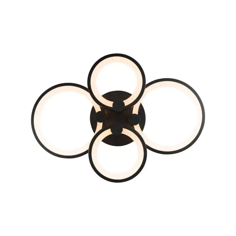 LED πολυέλαιος με τηλεχειριστήριο Doris, 88W, μαύρο, 4 κύκλοι, ακρυλικό, ασταθές