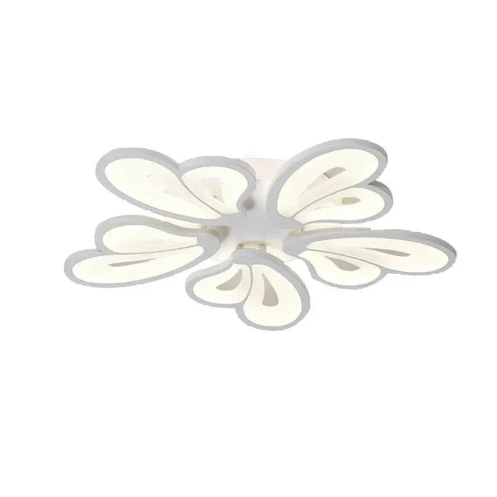 LED πολυέλαιος με τηλεχειριστήριο Blossom, 60W, 5 πέταλα, κρύο/ζεστό/ουδέτερο φως, ασταθές, λευκό