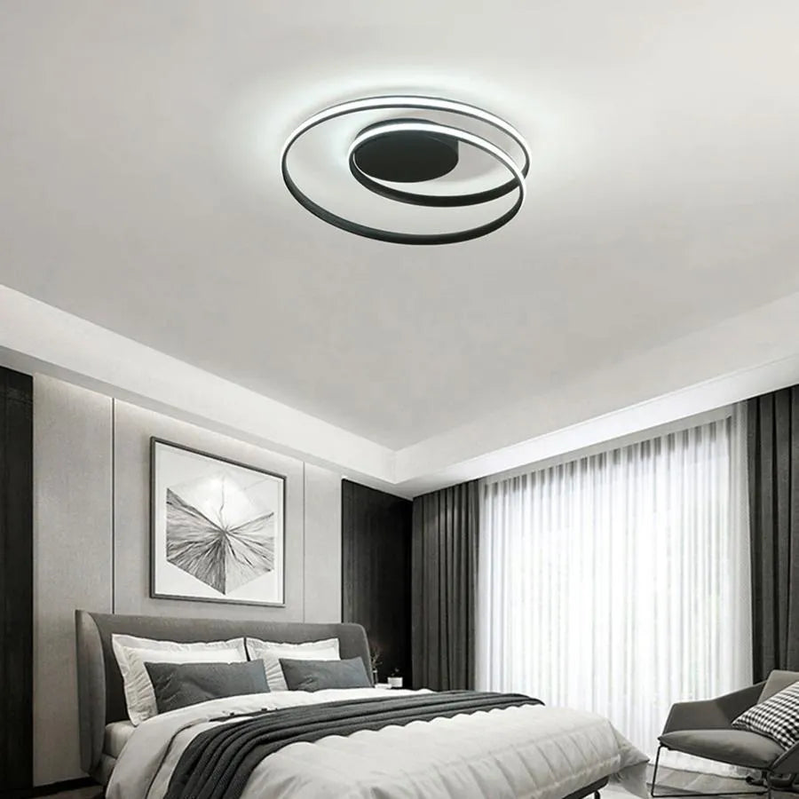 Lust LED Vector Arcadia, 67W, μέταλλο, 49cm Diamteru, μαύρο, τηλεχειριστήριο, κρύο/ζεστό/ουδέτερο φως