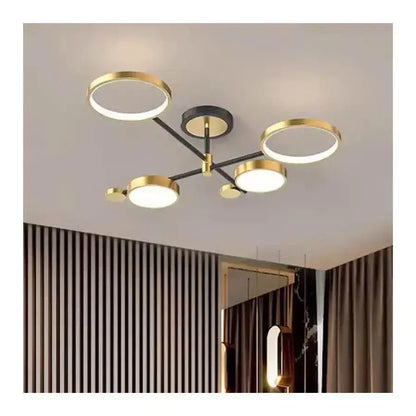 LED πολυέλαιος με ομάδες τηλεχειρισμού, 80W, Unkind, Black and Gold